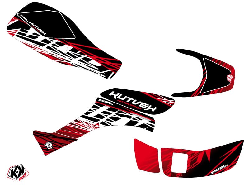 kit graphique quad honda ex 400 eraser rouge-blanc | Honda | Kutvek - View 2