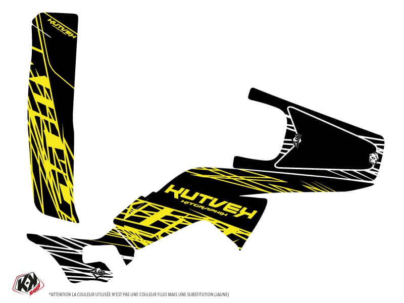 Honda 250 TRX R ATV Eraser Fluo Graphic Kit Yellow | Honda | Kutvek - View 2