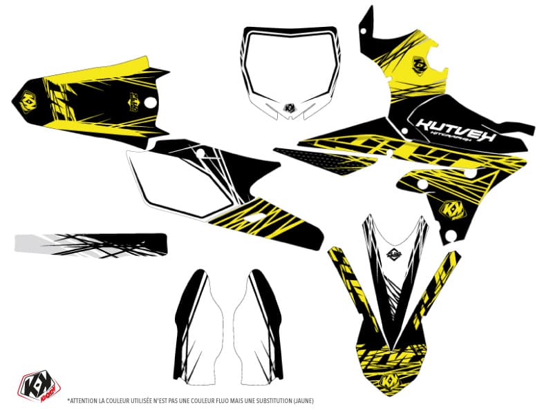 Yamaha 250 YZF Dirt Bike Eraser Fluo Graphic Kit Yellow | 250 YZF | Kutvek - View 2
