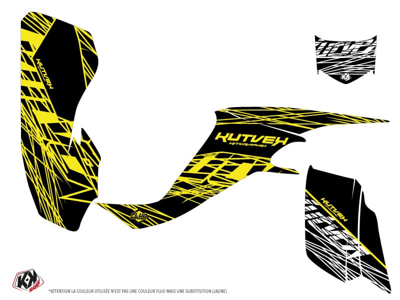 Kit graphique Quad Eraser Fluo Kawasaki 400 KFX Jaune | Kawasaki | Kutvek - View 2