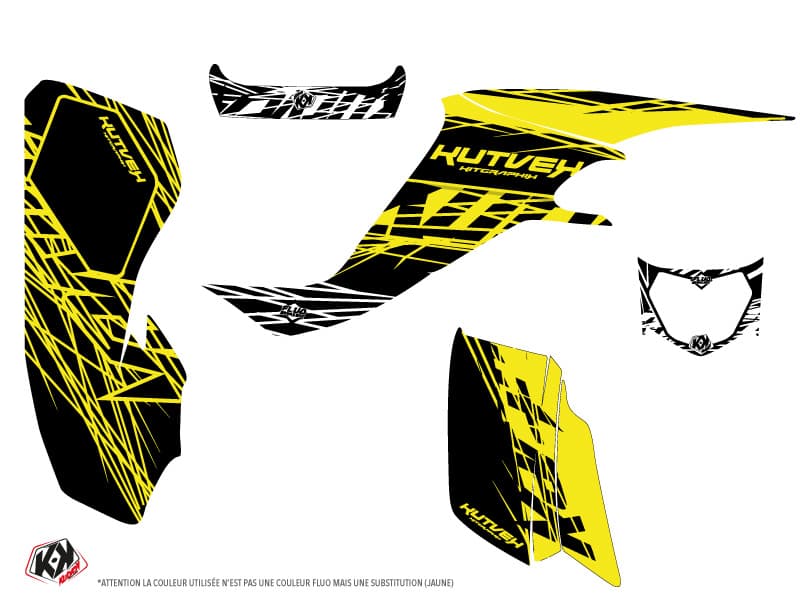 Kit graphique Quad Eraser Fluo Suzuki 400 LTZ Jaune | Suzuki | Kutvek - View 2