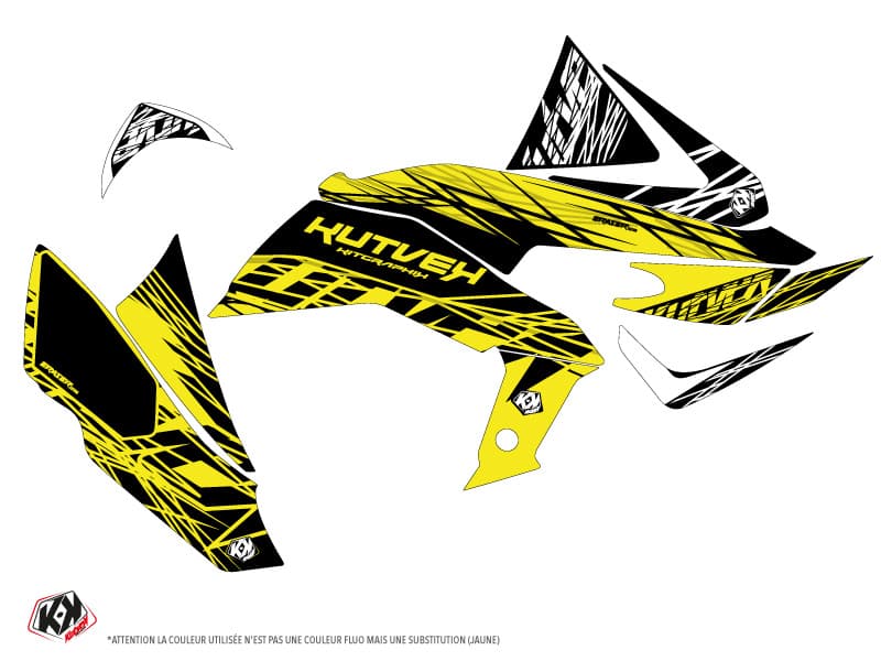 Kit graphique Quad Eraser Fluo Kawasaki 450 KFX Jaune | Kawasaki | Kutvek - View 2