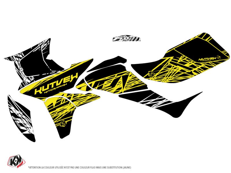 kit graphique quad honda trx 450 r kick eraser fluo jaune | Honda | Kutvek - View 2