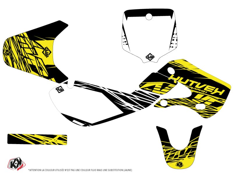 kit graphique motocross kawasaki kx 65 eraser fluo jaune | Kawasaki | Kutvek - View 2