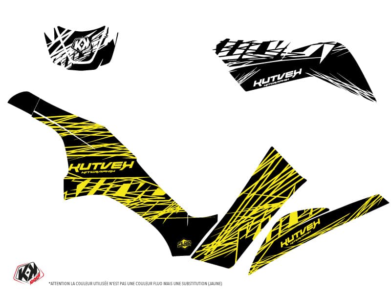 kit graphique quad kawasaki kvf 650 eraser fluo jaune | Kawasaki | Kutvek - View 2
