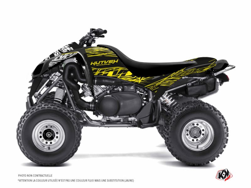 kit graphique quad kawasaki kfx 700 eraser fluo jaune  