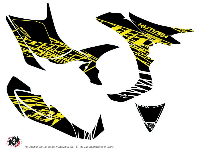 Kit graphique Quad Eraser Fluo Honda 700 TRX Jaune | Honda | Kutvek - View 2