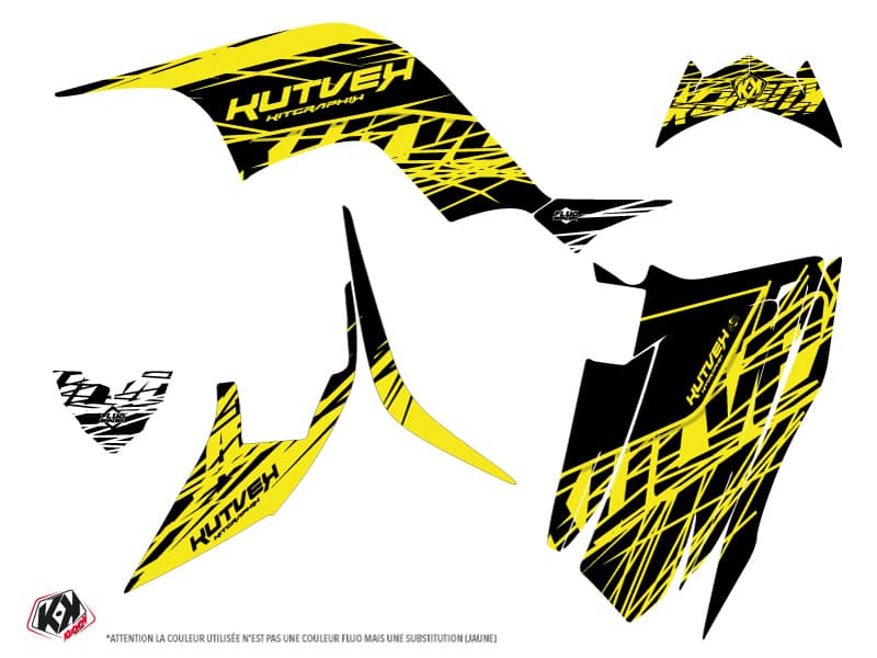 kit graphique quad yamaha raptor 90 eraser fluo jaune | Yamaha | Kutvek - View 2