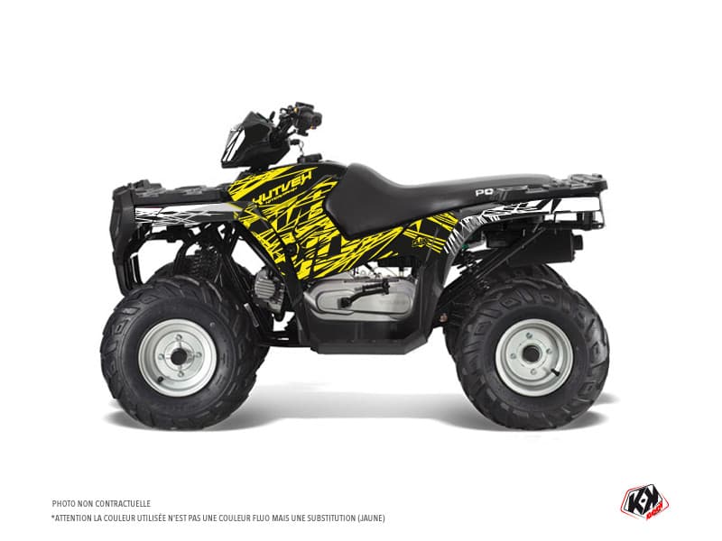kit graphique quad polaris sportsman 90 eraser fluo jaune  