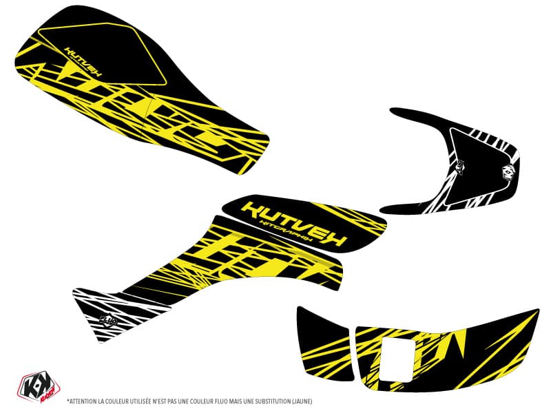 Kit graphique Quad Eraser Fluo Honda EX 400 Jaune | Honda | Kutvek - View 2