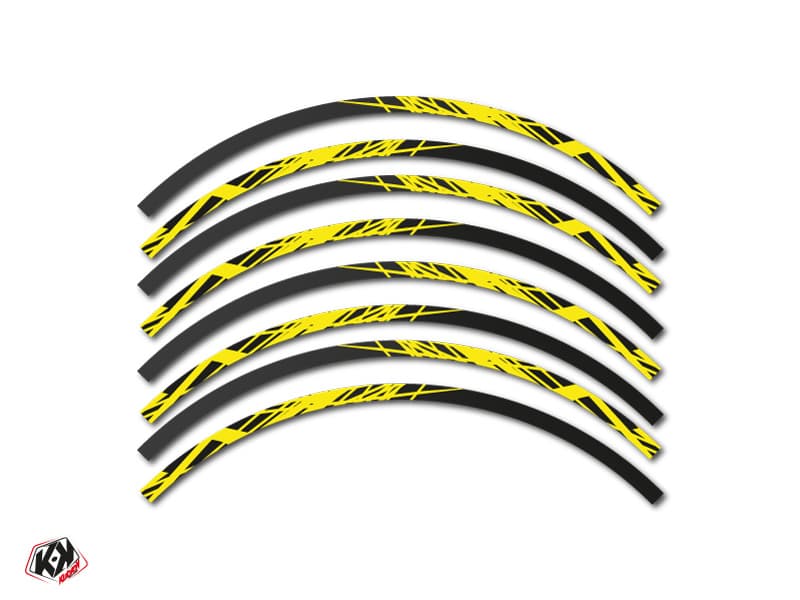 kit graphique tour de jantes motocross eraser fluo jaune | Tour de Jantes | Kutvek - View 2