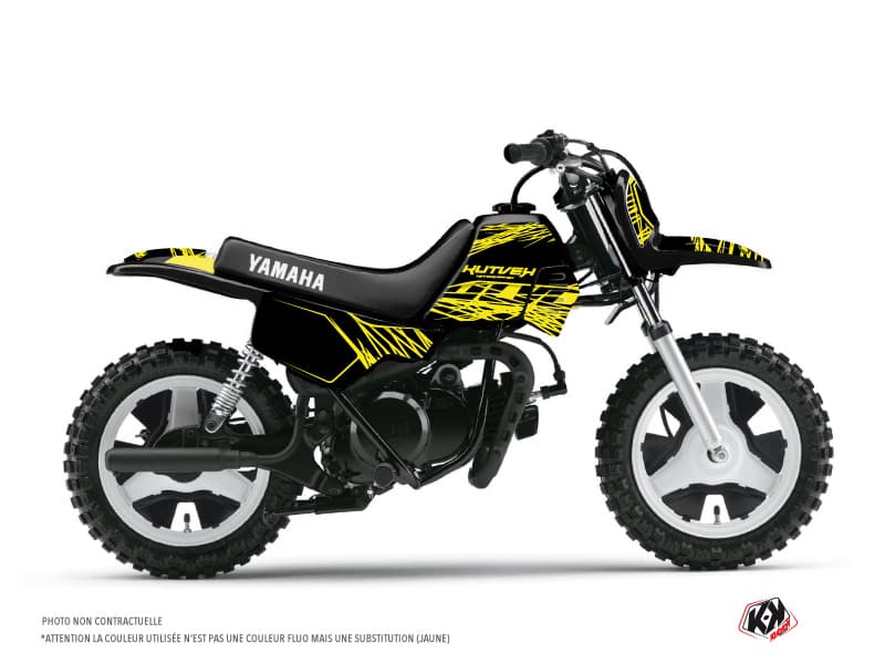 kit graphique motocross yamaha pw 50 eraser fluo jaune  