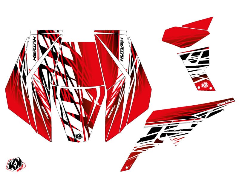 Can Am Maverick UTV Eraser Graphic Kit Red White | Can am | Kutvek - View 2