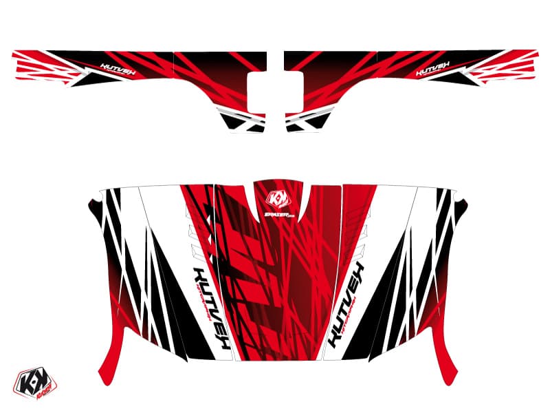 Kit graphique SSV Eraser Yamaha Rhino Rouge Blanc | Yamaha | Kutvek - View 2
