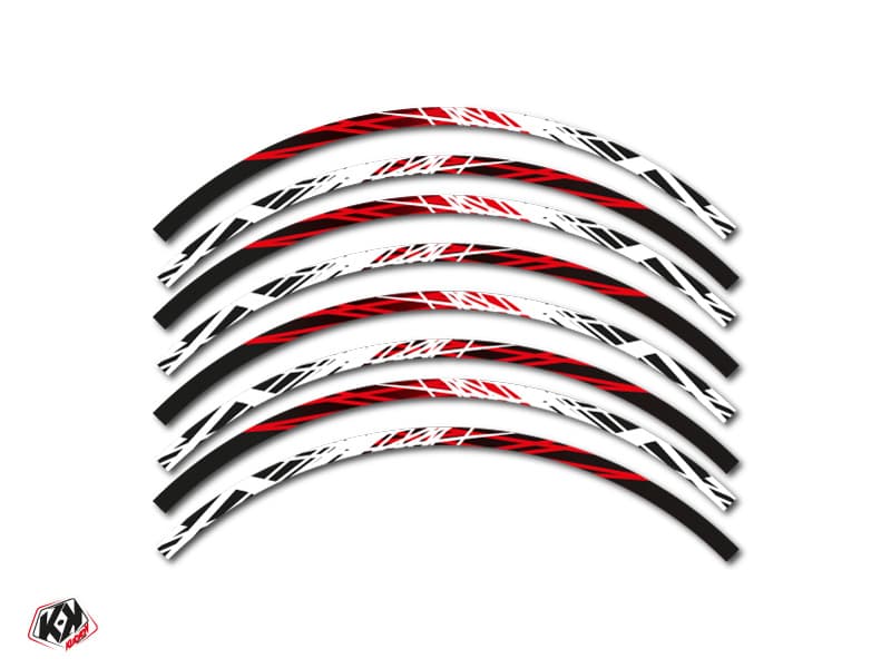 kit graphique tour de jantes motocross eraser rouge blanc | Tour de Jantes | Kutvek - View 2