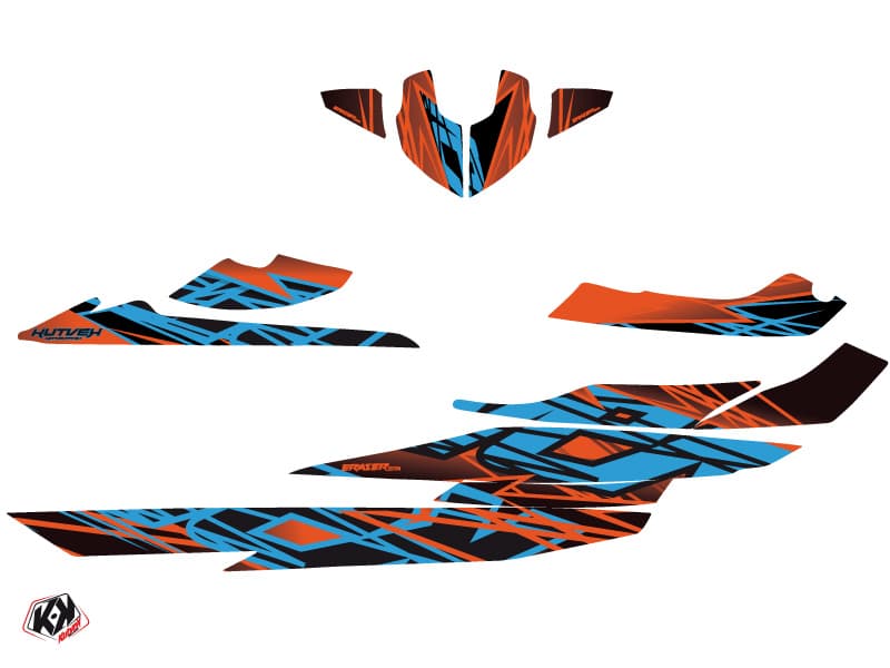 kit graphique jet-ski seadoo rxt eraser orange-bleu | Seadoo | Kutvek - View 2