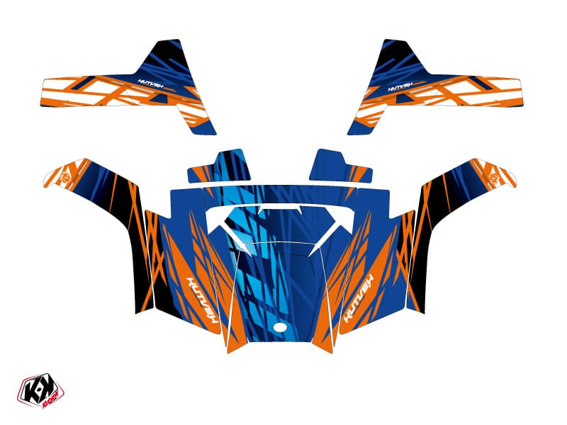 kit graphique ssv polaris rzr s 800 eraser bleu-orange | Polaris | Kutvek - View 2