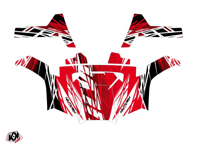 kit graphique ssv polaris rzr s 800 eraser rouge-blanc | Polaris | Kutvek - View 2