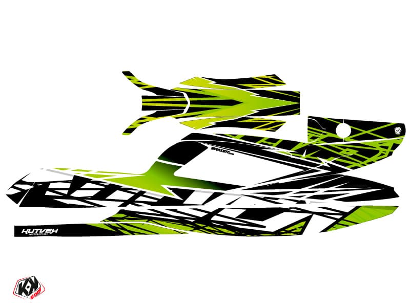kit graphique jet-ski kawasaki sx-r eraser noir-vert | Kawasaki | Kutvek - View 2
