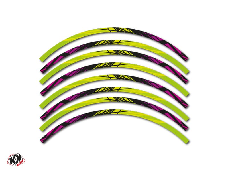 Dirt Bike Eraser Wheel Rim Graphic Kit Green | Tour de Jantes | Kutvek - View 2
