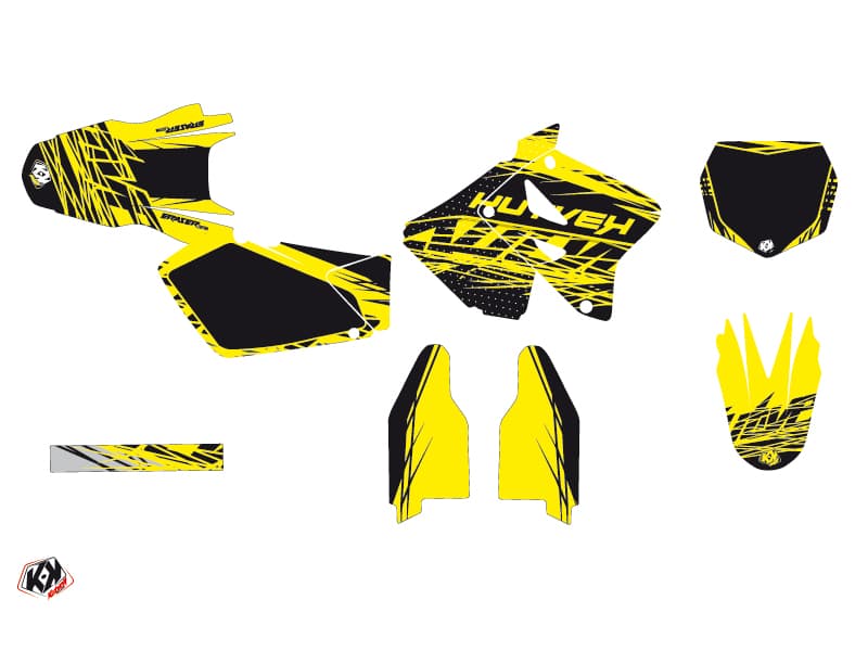 kit graphique motocross suzuki rm 125 eraser jaune-noir | Suzuki | Kutvek - View 2