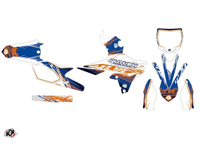 Yamaha 450 YZF Dirt Bike Eraser Graphic Kit Blue Orange | 450 YZF | Kutvek - View 2