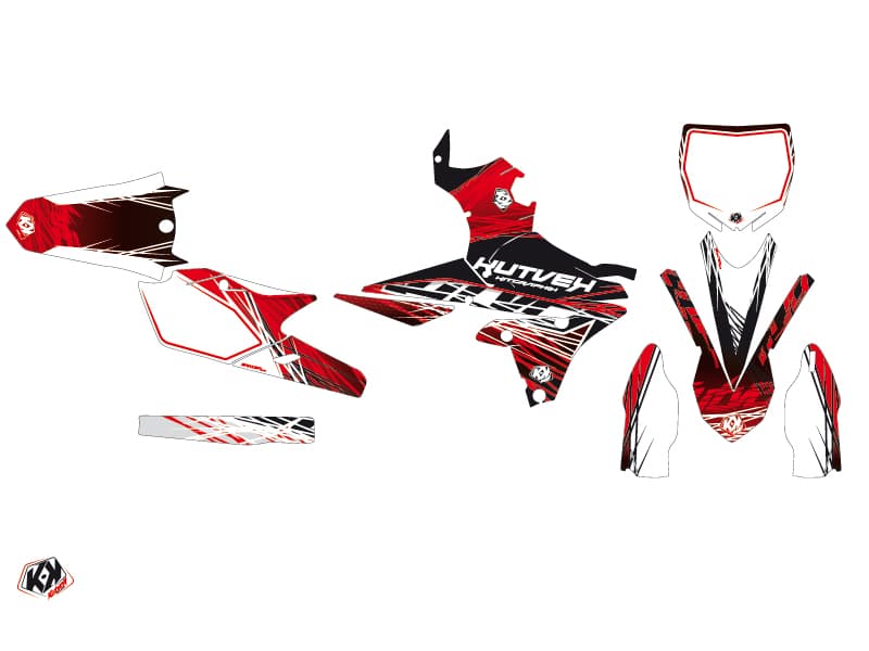 Yamaha 450 YZF Dirt Bike Eraser Graphic Kit Red White | 450 YZF | Kutvek - View 2