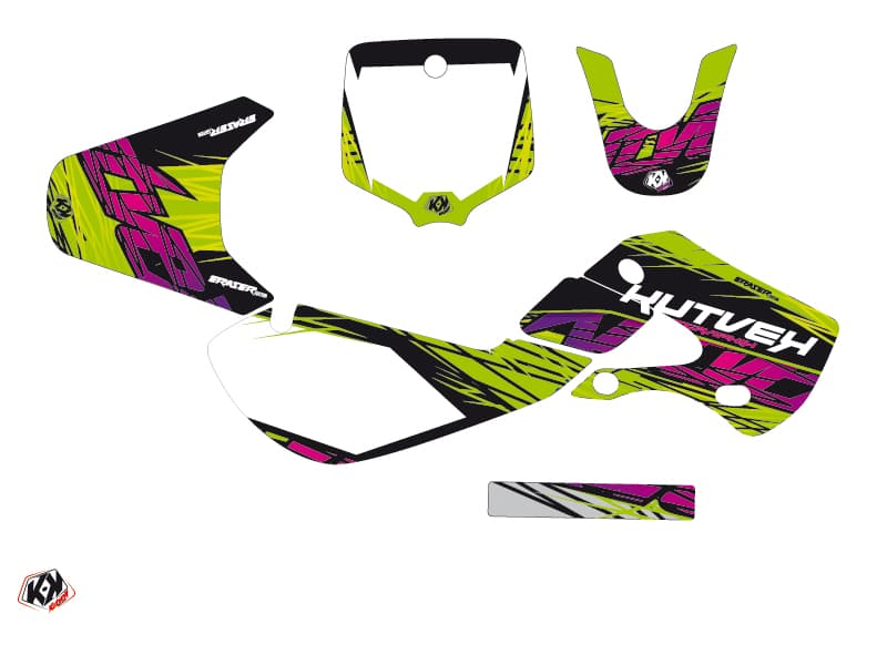 kit graphique motocross kawasaki kx 65 eraser vert | Kawasaki | Kutvek - View 2