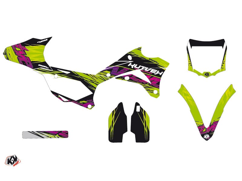 kit graphique motocross kawasaki kx 85 eraser vert | Kawasaki | Kutvek - View 2