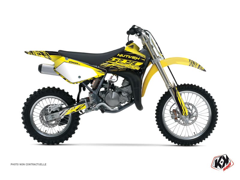 dirt bike suzuki rm 85 eraser yellow-black  graphic kit 