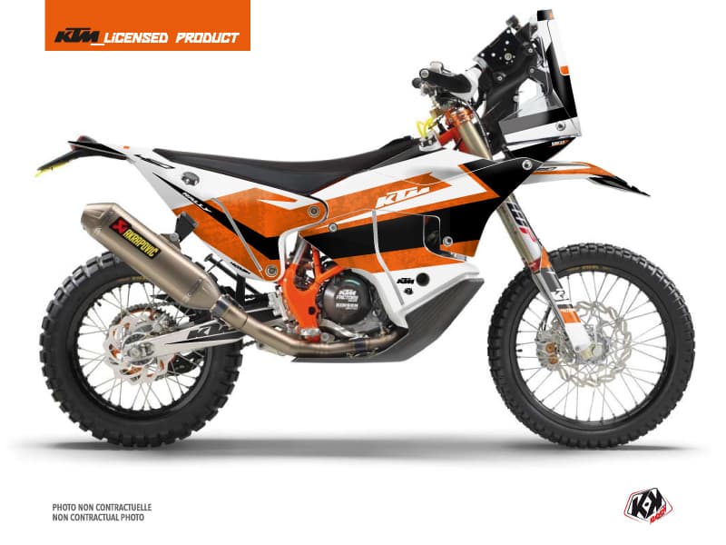 kit graphique motocross ktm rally 450 eskap orange-blanc  