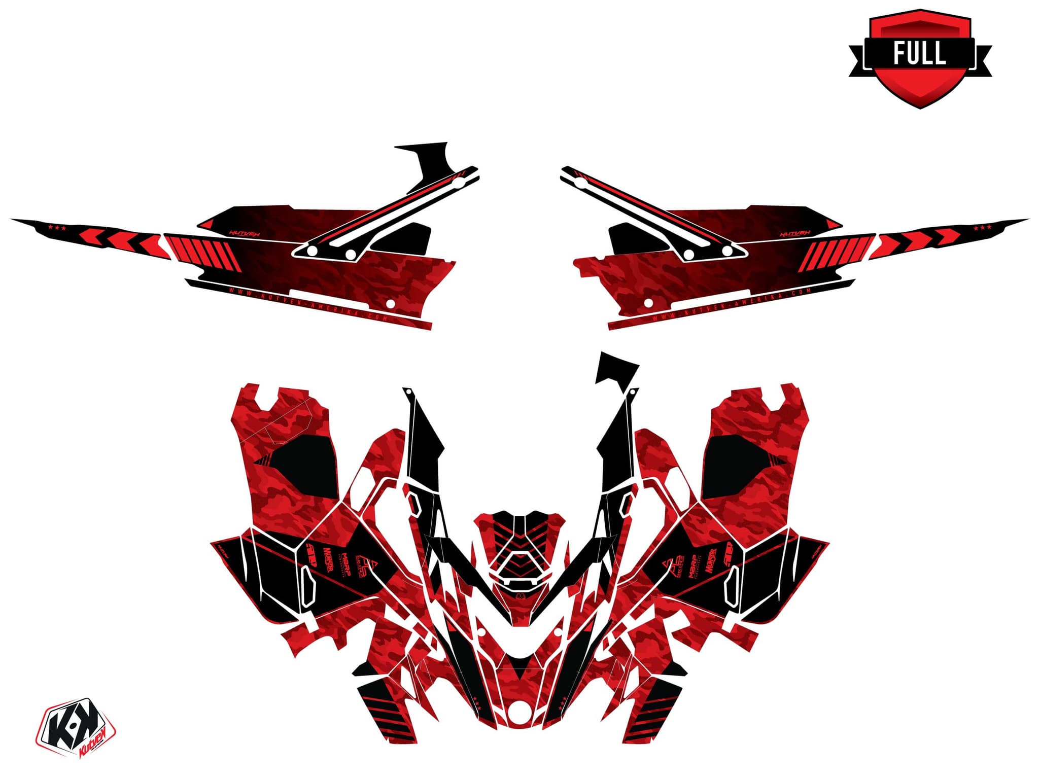 Graphic Kit Snowmobile Lynx Boondocker DS Faceoff Red | Lynx | Kutvek - View 3
