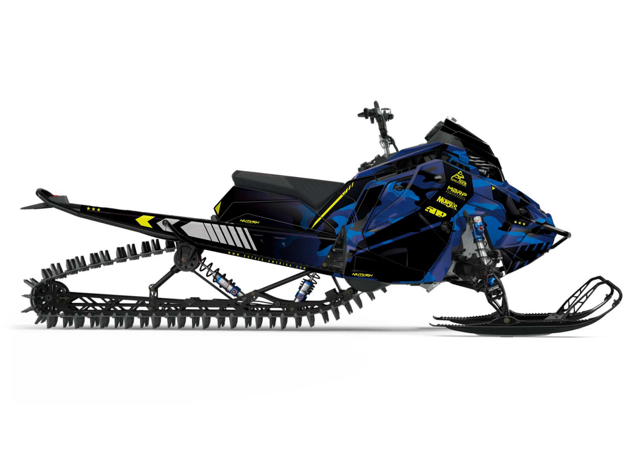 Kit graphique Motoneige POLARIS 600R Race Sled FACEOFF Bleu