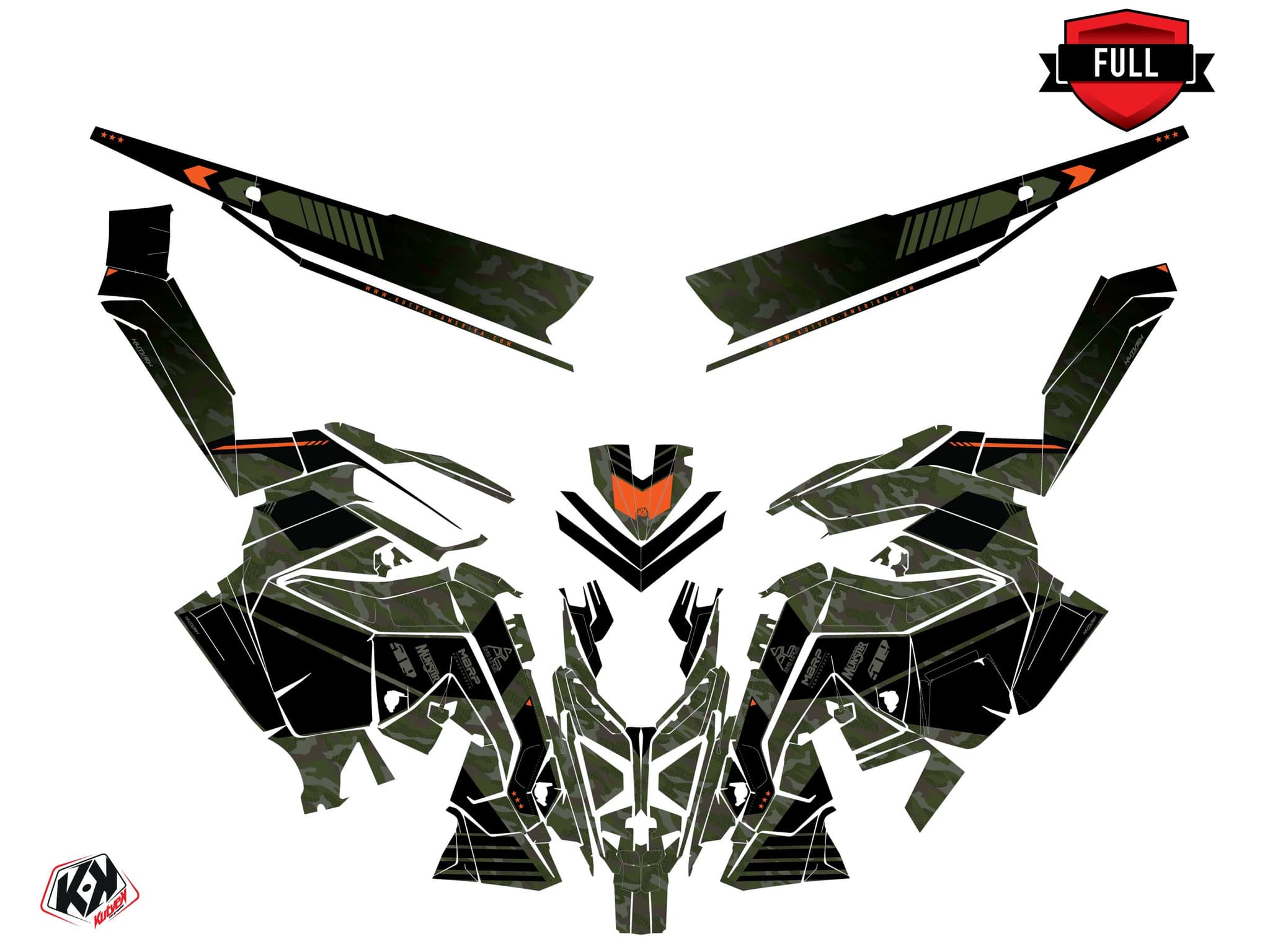 Kit graphique Motoneige POLARIS TITAN ADVENTURE FACEOFF Kaki | Polaris | Kutvek - View 3