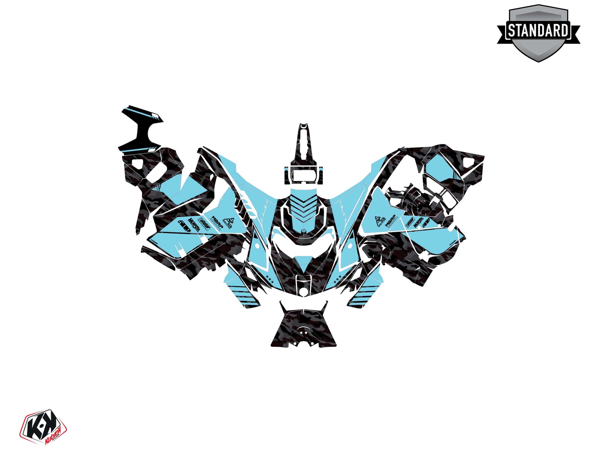 Kit graphique Motoneige SKIDOO BACKCOUNTRY 600R E-TEC FACEOFF Turquoise | Skidoo | Kutvek - View 2