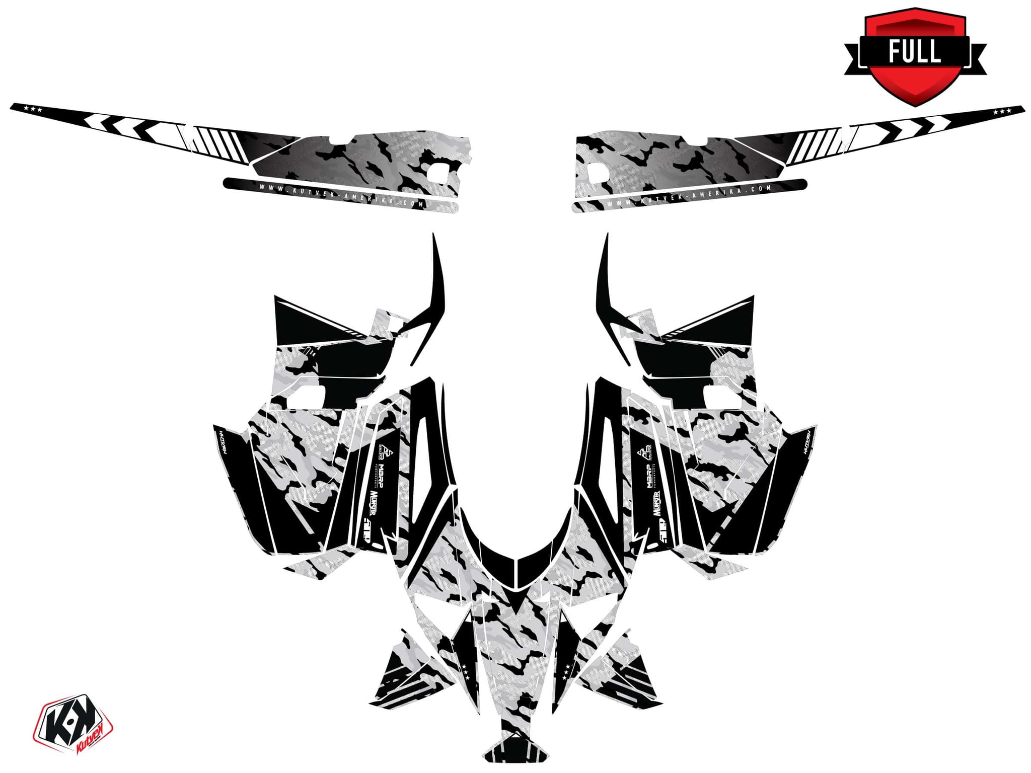 Kit graphique Motoneige YAMAHA PHAZER FACEOFF Blanc | Yamaha | Kutvek - View 3