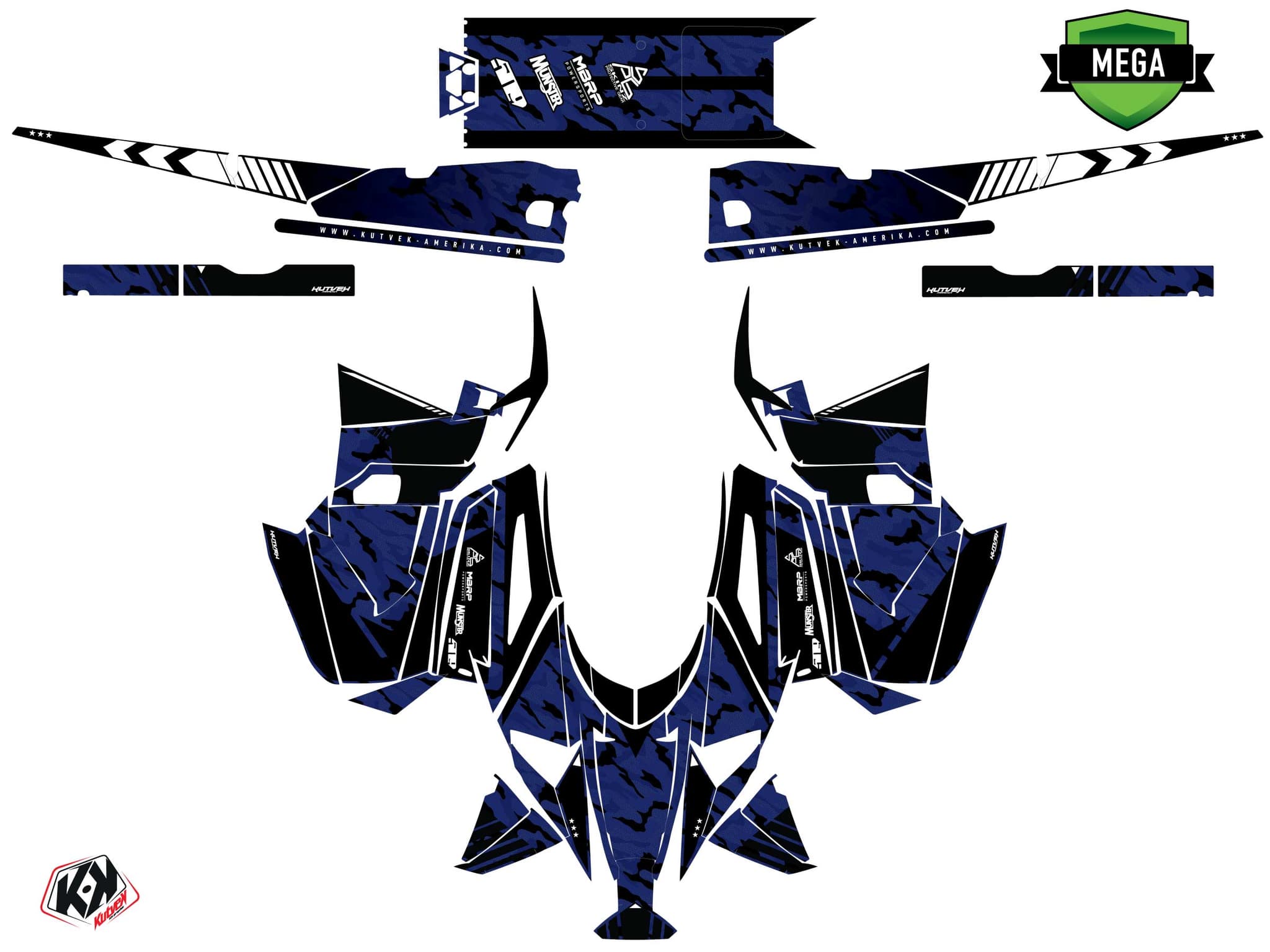 Snowmobile YAMAHA PHAZER FACEOFF Blue graphic kit | Yamaha | Kutvek - View 9