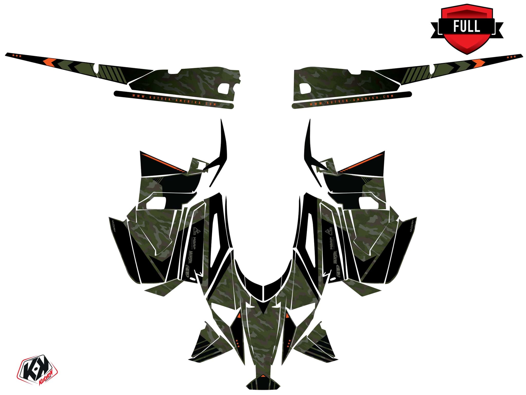 Kit graphique Motoneige YAMAHA SIDEWINDER SRX LE FACEOFF Kaki | Yamaha | Kutvek - View 3