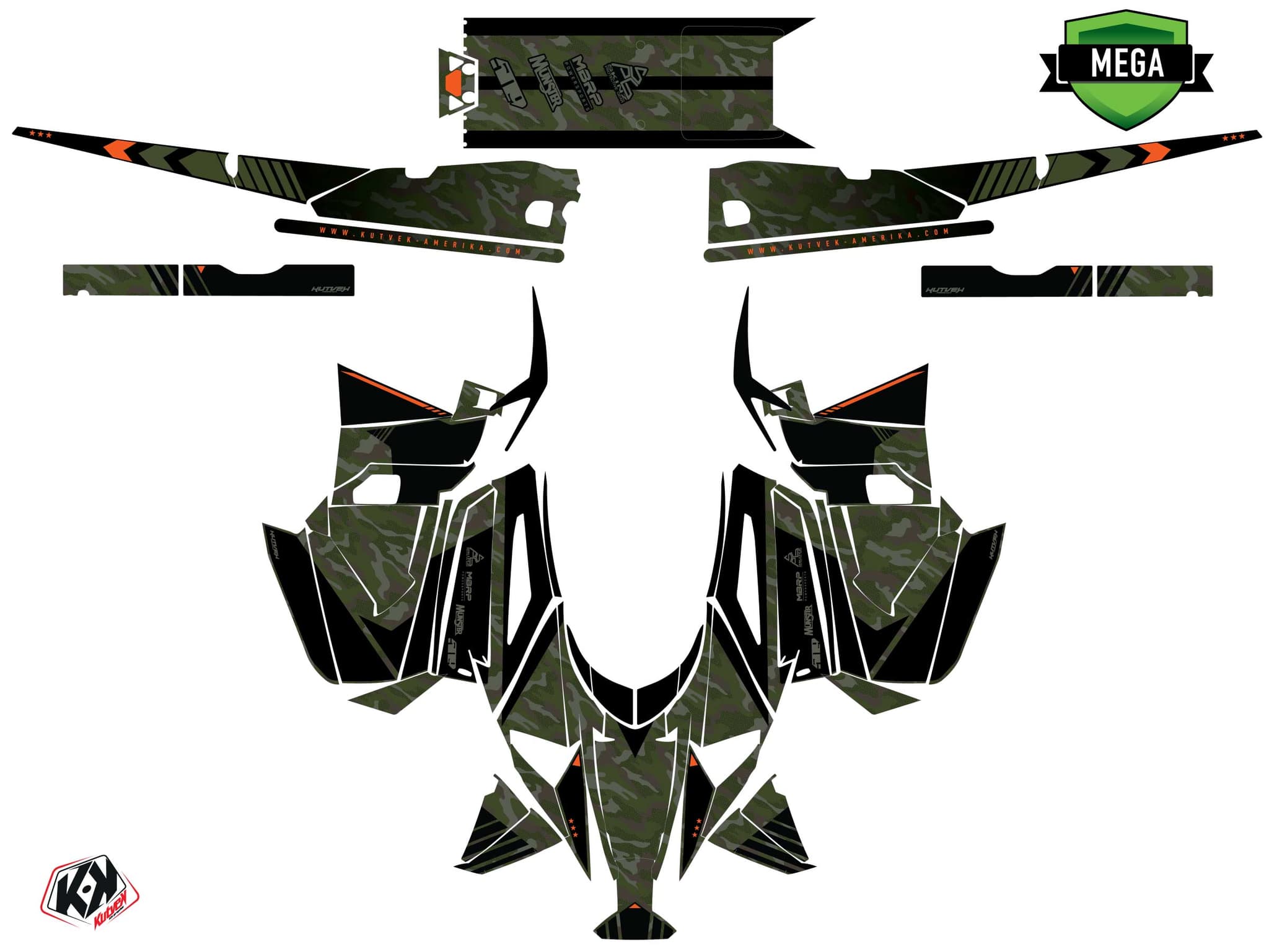 Kit graphique Motoneige YAMAHA SIDEWINDER SRX LE FACEOFF Kaki | Yamaha | Kutvek - View 4