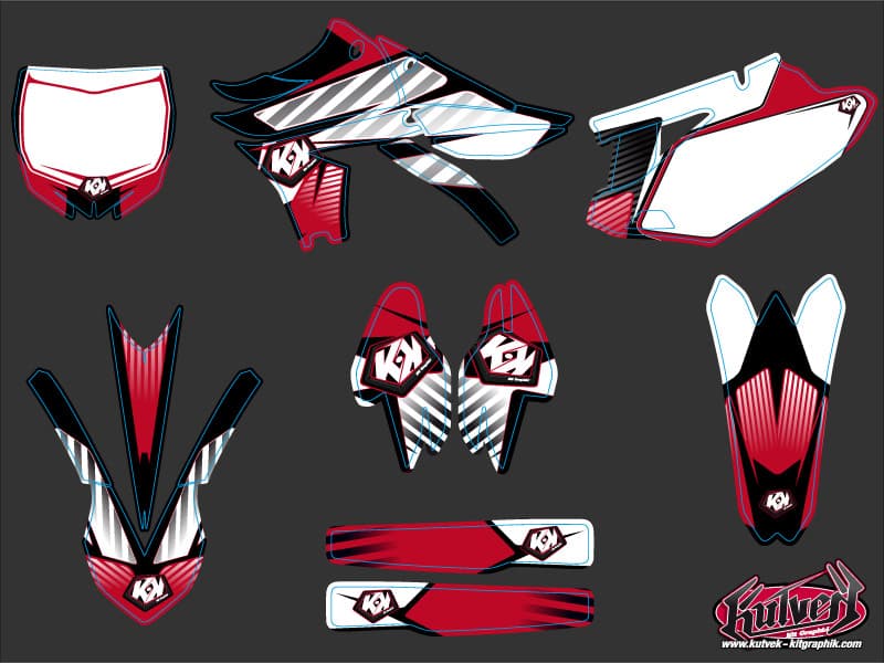 Yamaha 450 YZF Dirt Bike Factory Graphic Kit Red | 450 YZF | Kutvek - View 2