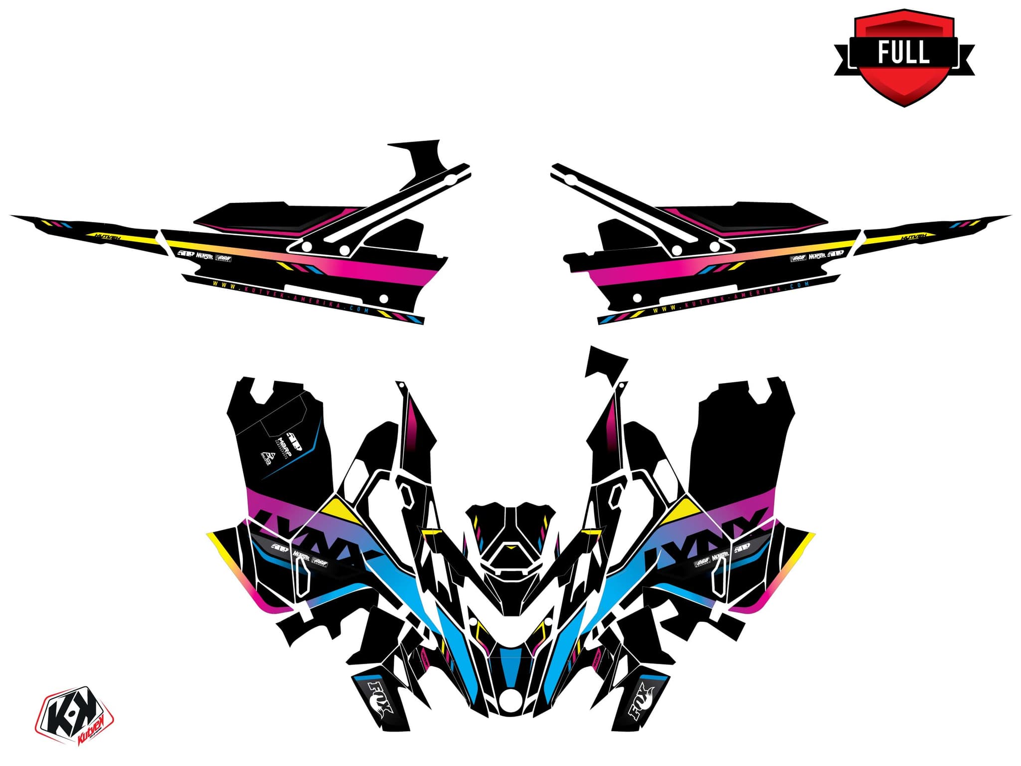 snowmobile lynx boondocker ds fade colors  graphic kit | Lynx | Kutvek - View 3