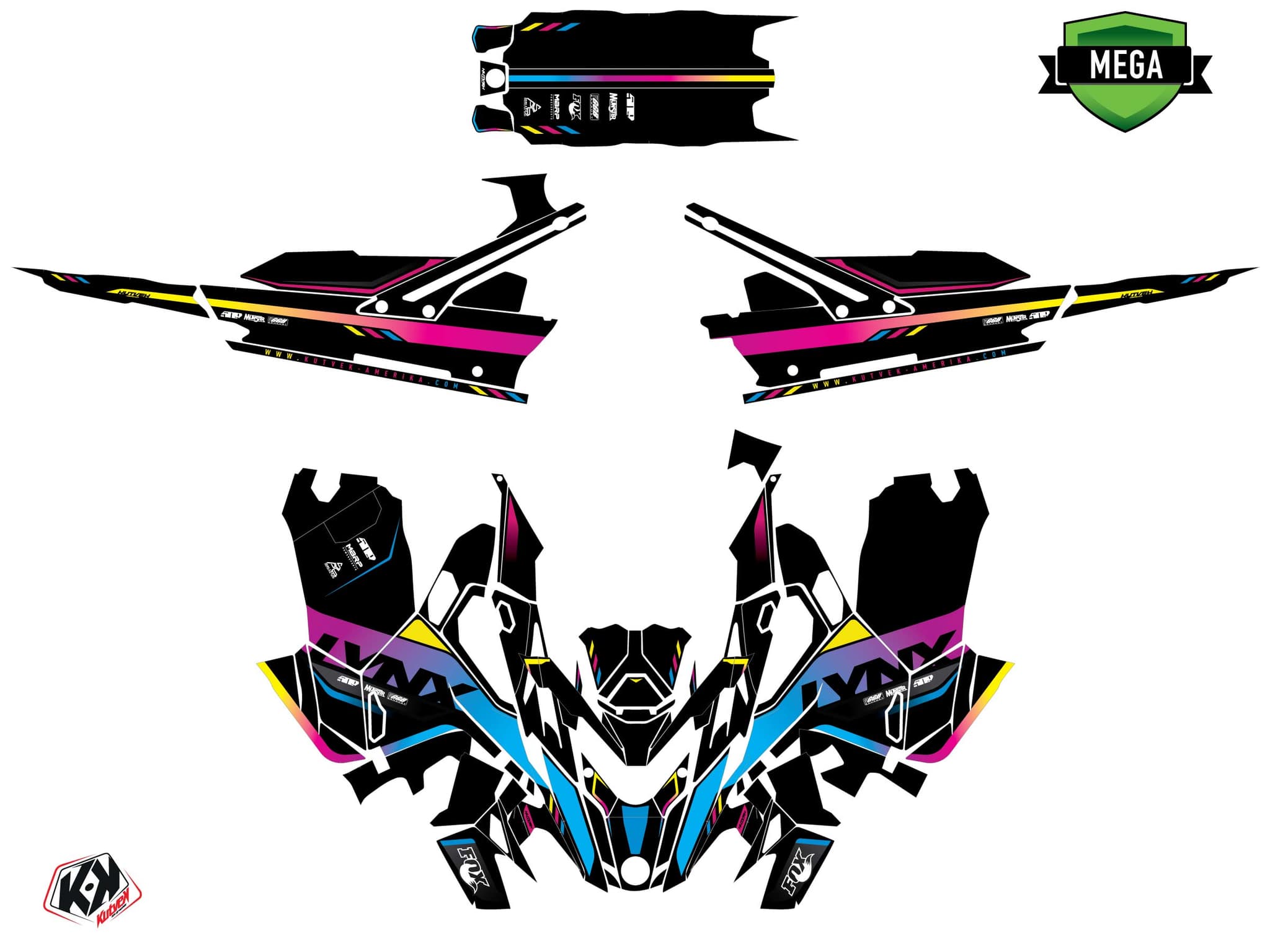snowmobile lynx boondocker ds fade colors  graphic kit | Lynx | Kutvek - View 2