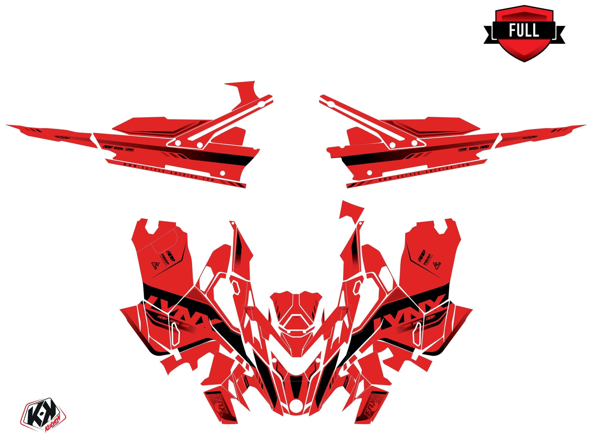 Graphic Kit Lynx Boondocker DS Fade Red Snowmobile | Lynx | Kutvek - View 2