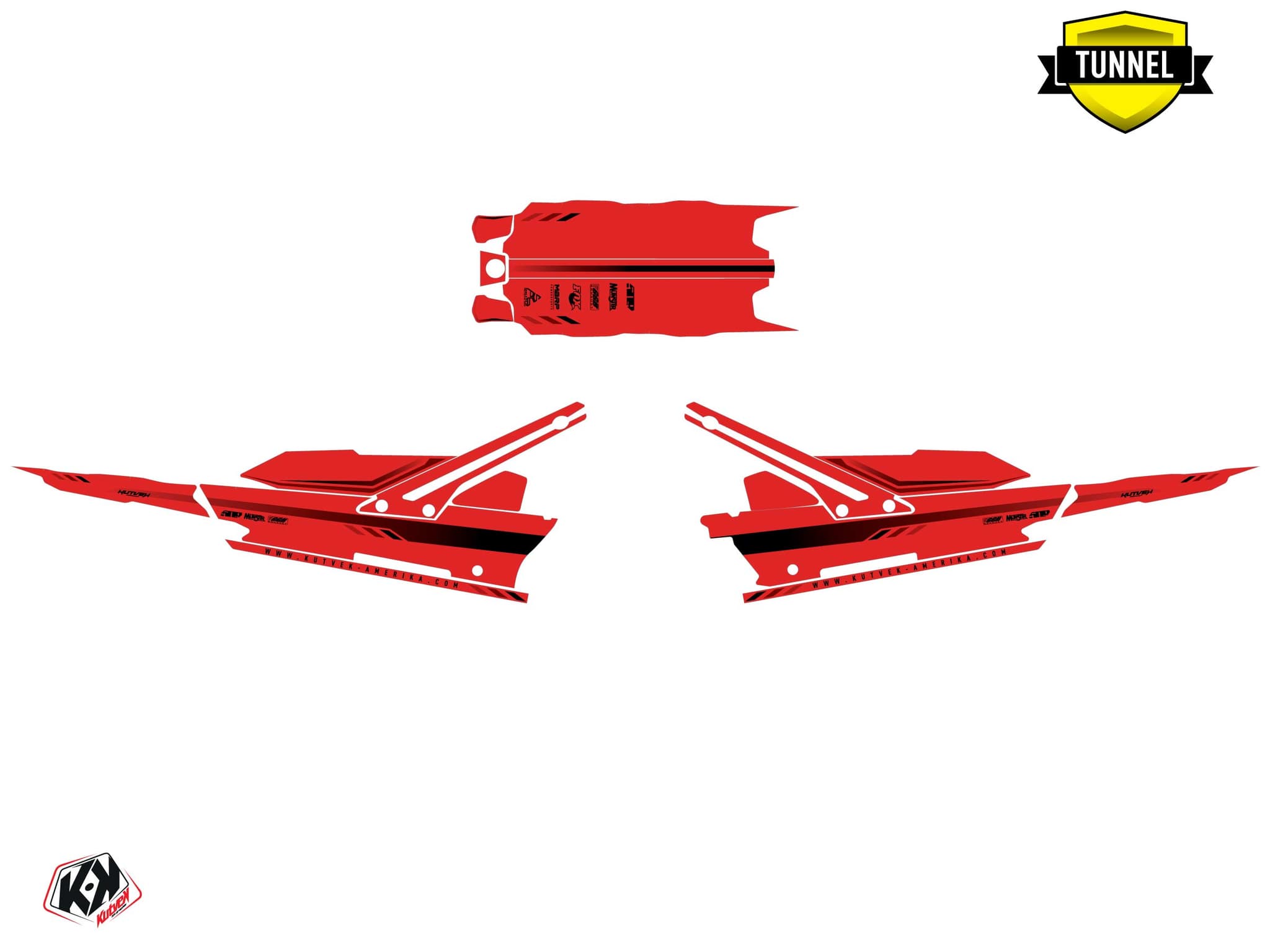 Graphic Kit Lynx Boondocker DS Fade Red Snowmobile | Lynx | Kutvek - View 3