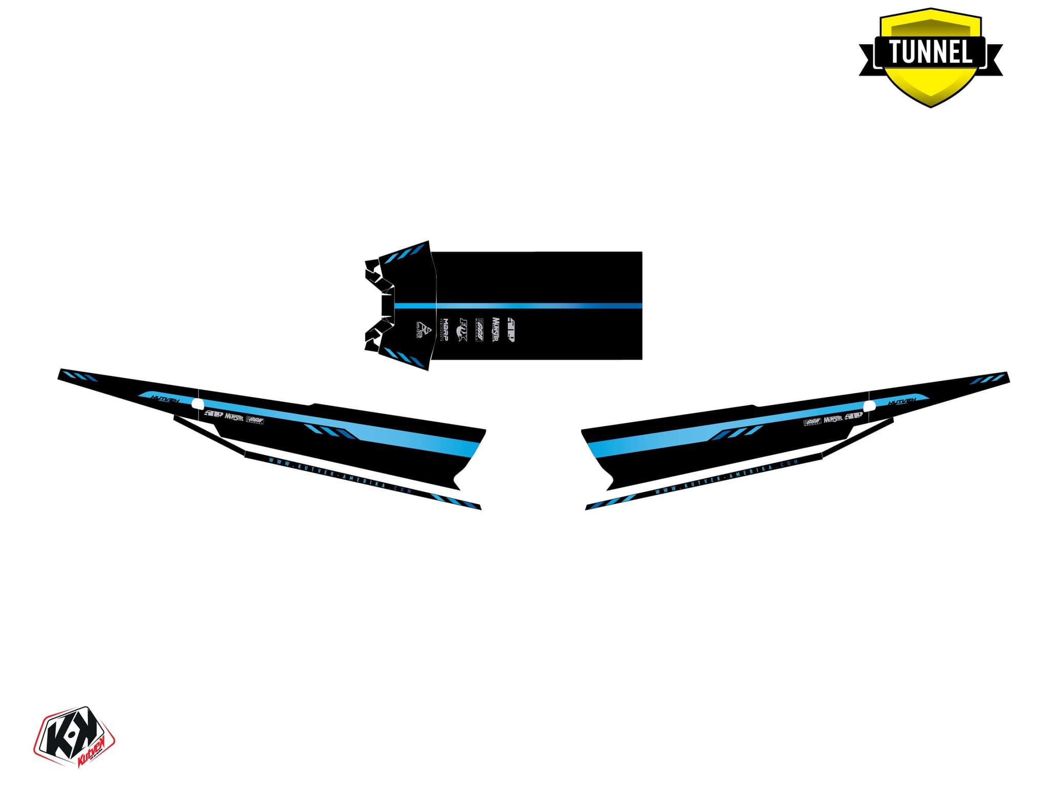 Kit graphique Motoneige POLARIS RUSH INDY XRS FADE Bleu | Polaris | Kutvek - View 5