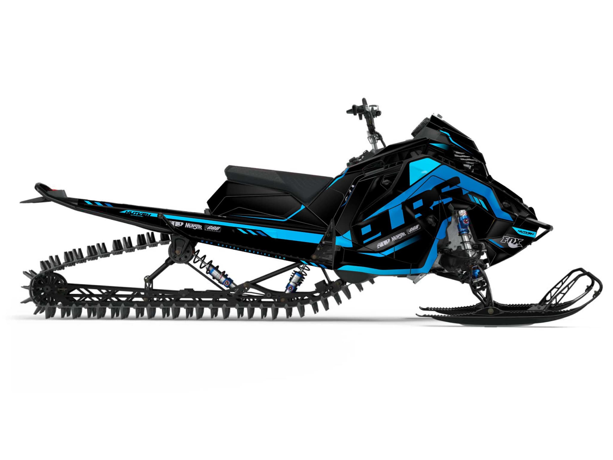 Kit graphique Motoneige POLARIS 600R Race Sled FADE Bleu