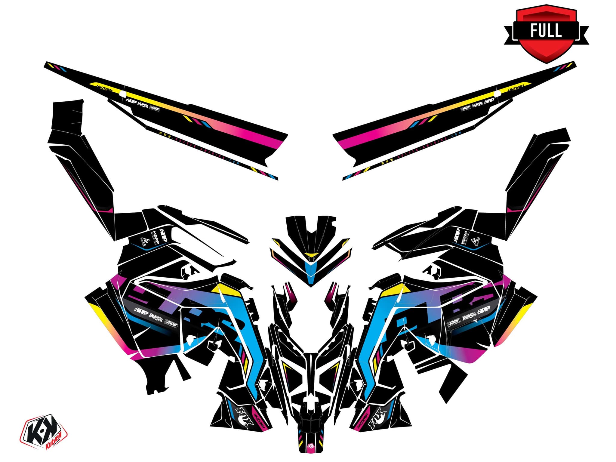 Kit graphique Motoneige POLARIS RUSH FADE Colors | Polaris | Kutvek - View 3