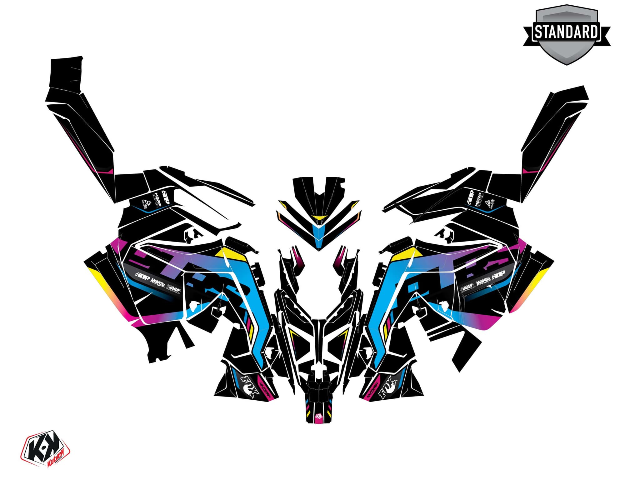 Snowmobile POLARIS 600R Race Sled FADE Colors graphic kit | Polaris | Kutvek - View 2