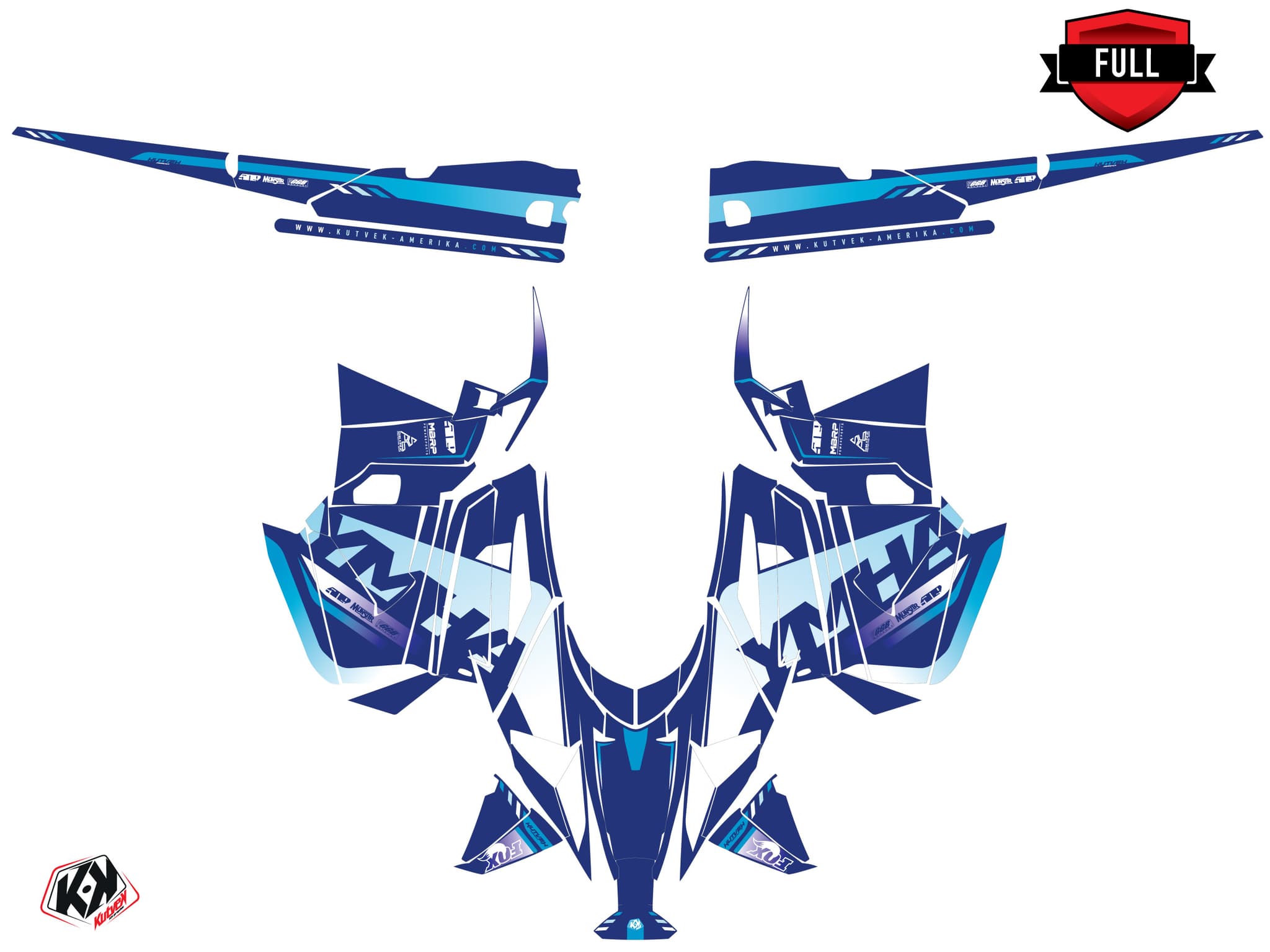 kit graphique motoneige yamaha mountain max fade bleu | Yamaha | Kutvek - View 3