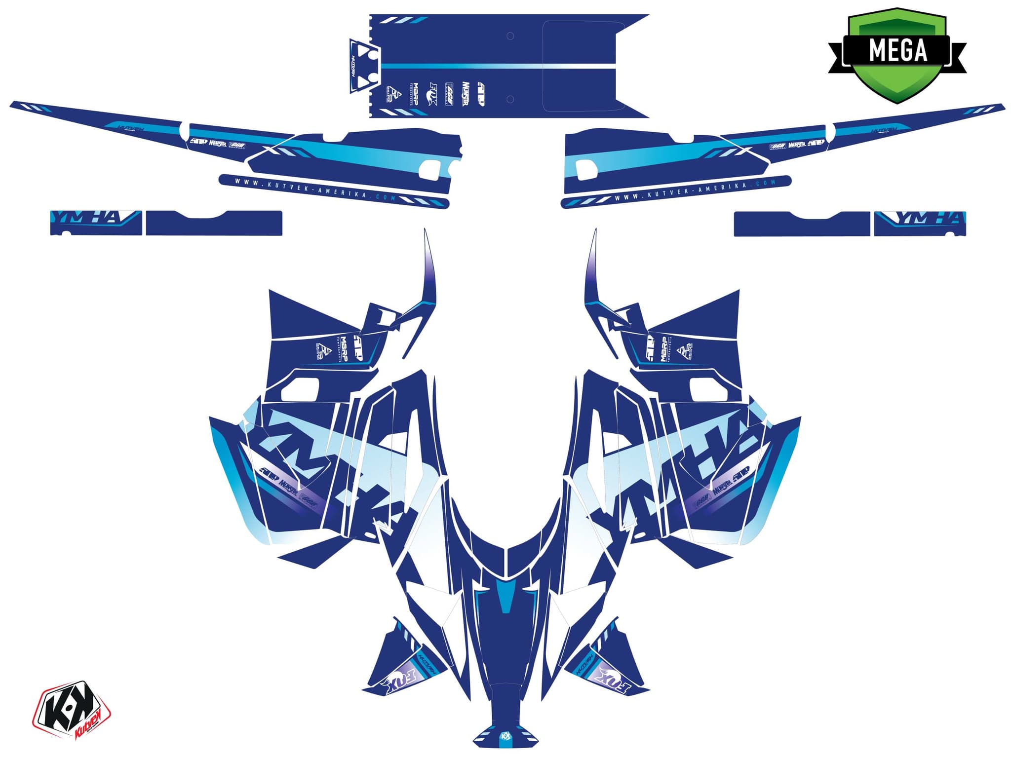 kit graphique motoneige yamaha mountain max fade bleu | Yamaha | Kutvek - View 4